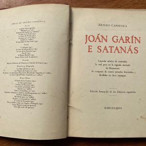Joán Garín E Satanás - Arturo Capdevila - 1935 (Autografiado por el autor)