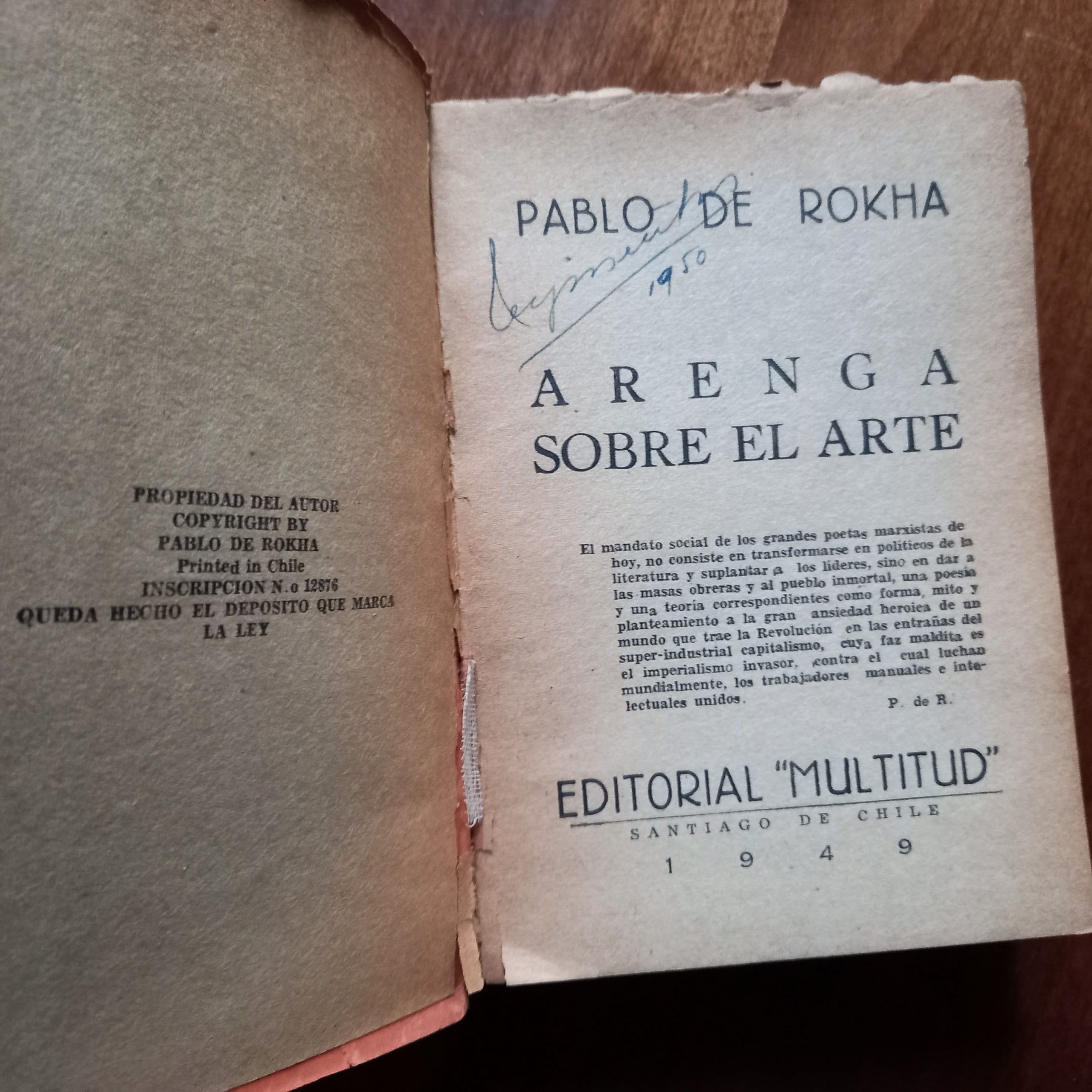 ARENGA SOBRE EL ARTE de Pablo de Rokha - Imagen 3