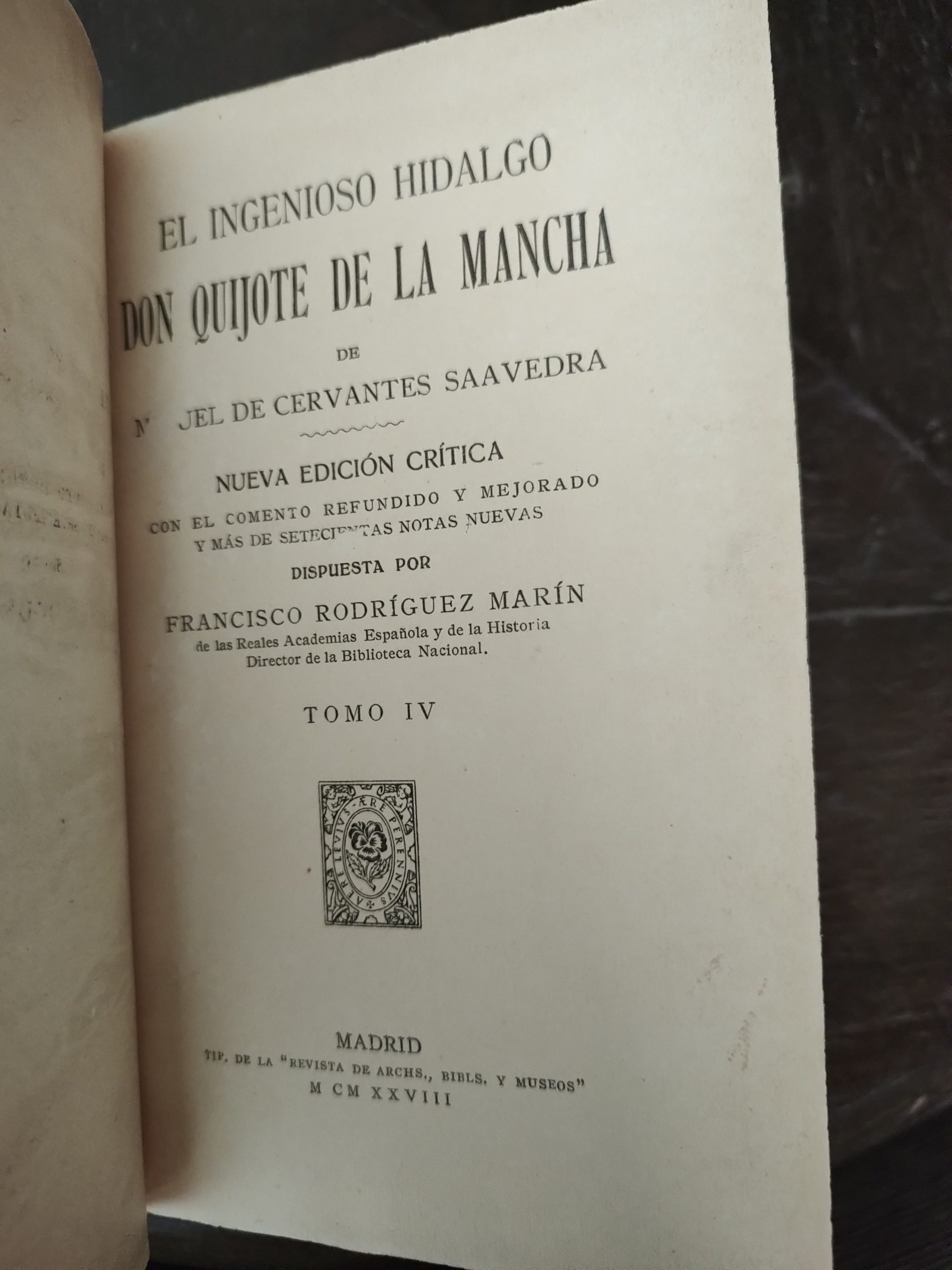 EL INGENIOSO HIDALGO DON QUIJOTE DE LA MANCHA, TOMO I-VII de Miguel de Cervantes dispuesta por Francisco Rodríguez Marín - Imagen 5