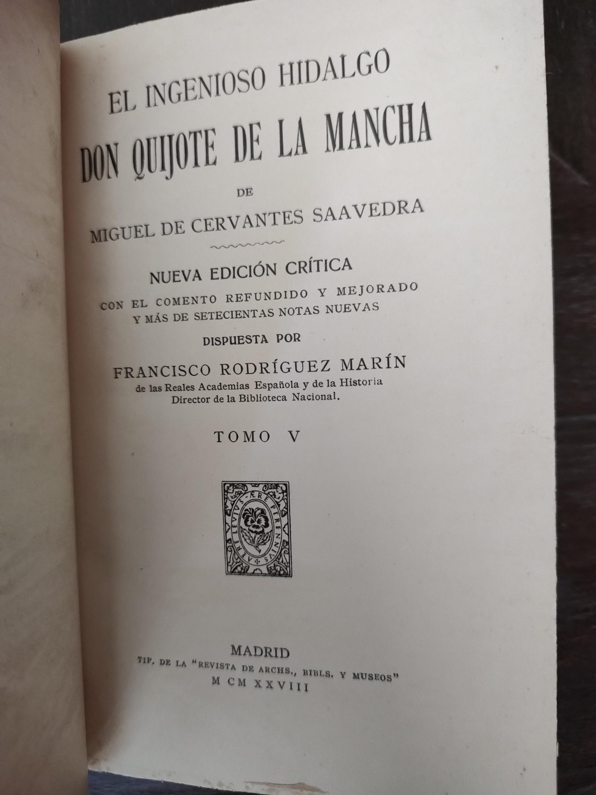 EL INGENIOSO HIDALGO DON QUIJOTE DE LA MANCHA, TOMO I-VII de Miguel de Cervantes dispuesta por Francisco Rodríguez Marín - Imagen 6
