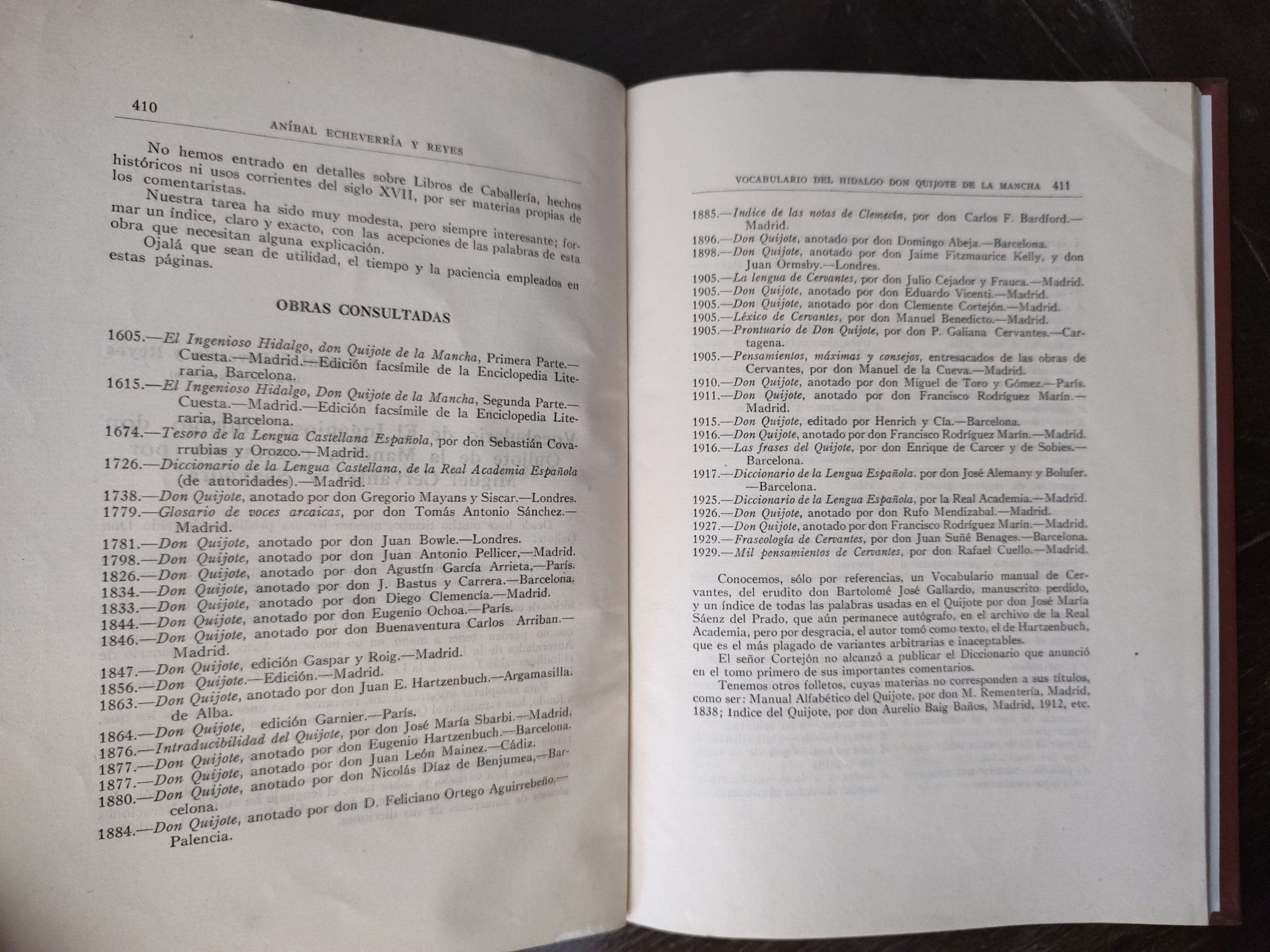 VOCABULARIO DEL QUIJOTE de Aníbal Echeverría y Reyes - Imagen 4