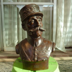 Estatua De Bronce Alto Oficial Francés