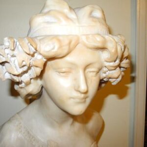 Busto De Alabastro Francés
