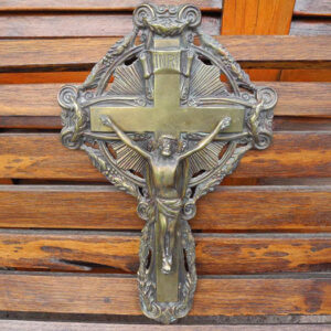 Crucifijo Antiguo De Bronce