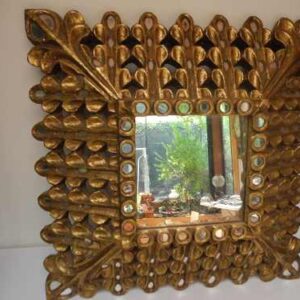 Espejo Antiguo Tipo Panel de Abeja