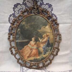 Marco De Bronce Solido Con Hermoso Camafeo