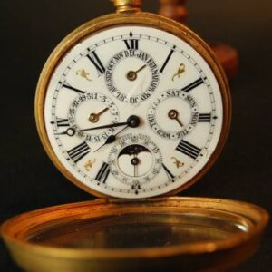 Reloj De Bolsillo Suizo C.1900 Fase De Luna C/ Stand Suizo