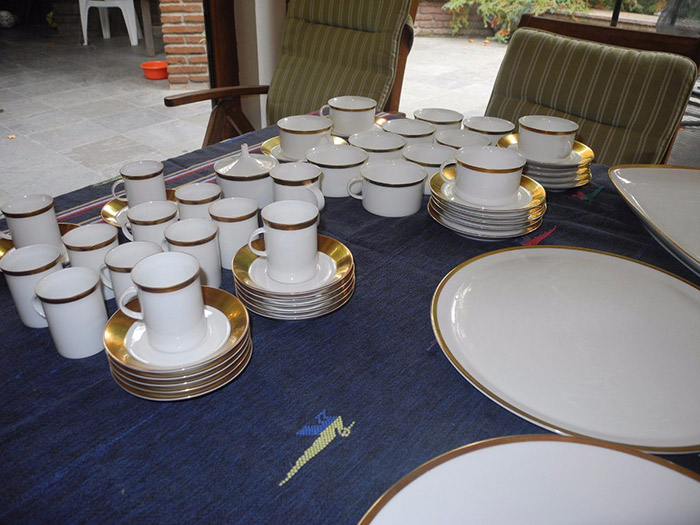 Vajilla Rosenthal 128 Piezas borde de oro 24k