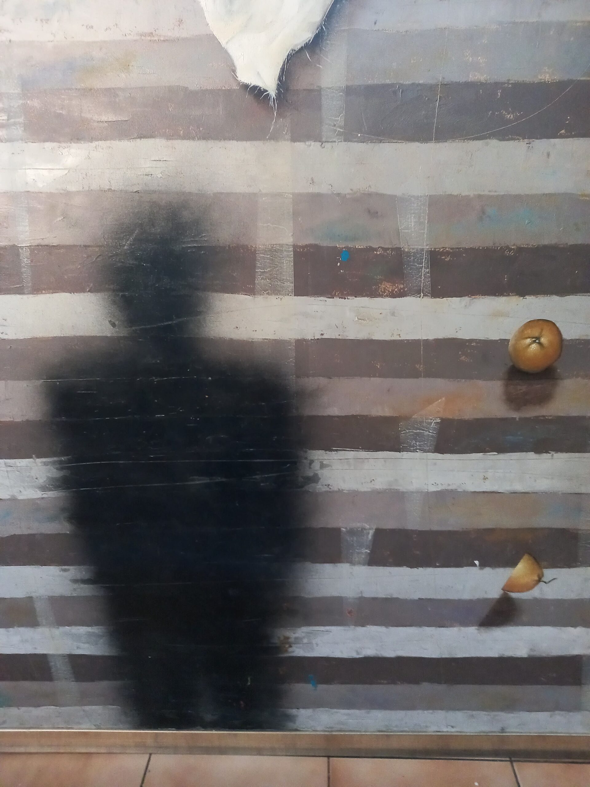 Acrílico sobre tela: Giancarlo Bertini - Sombra en el muro con frutas. - Imagen 5