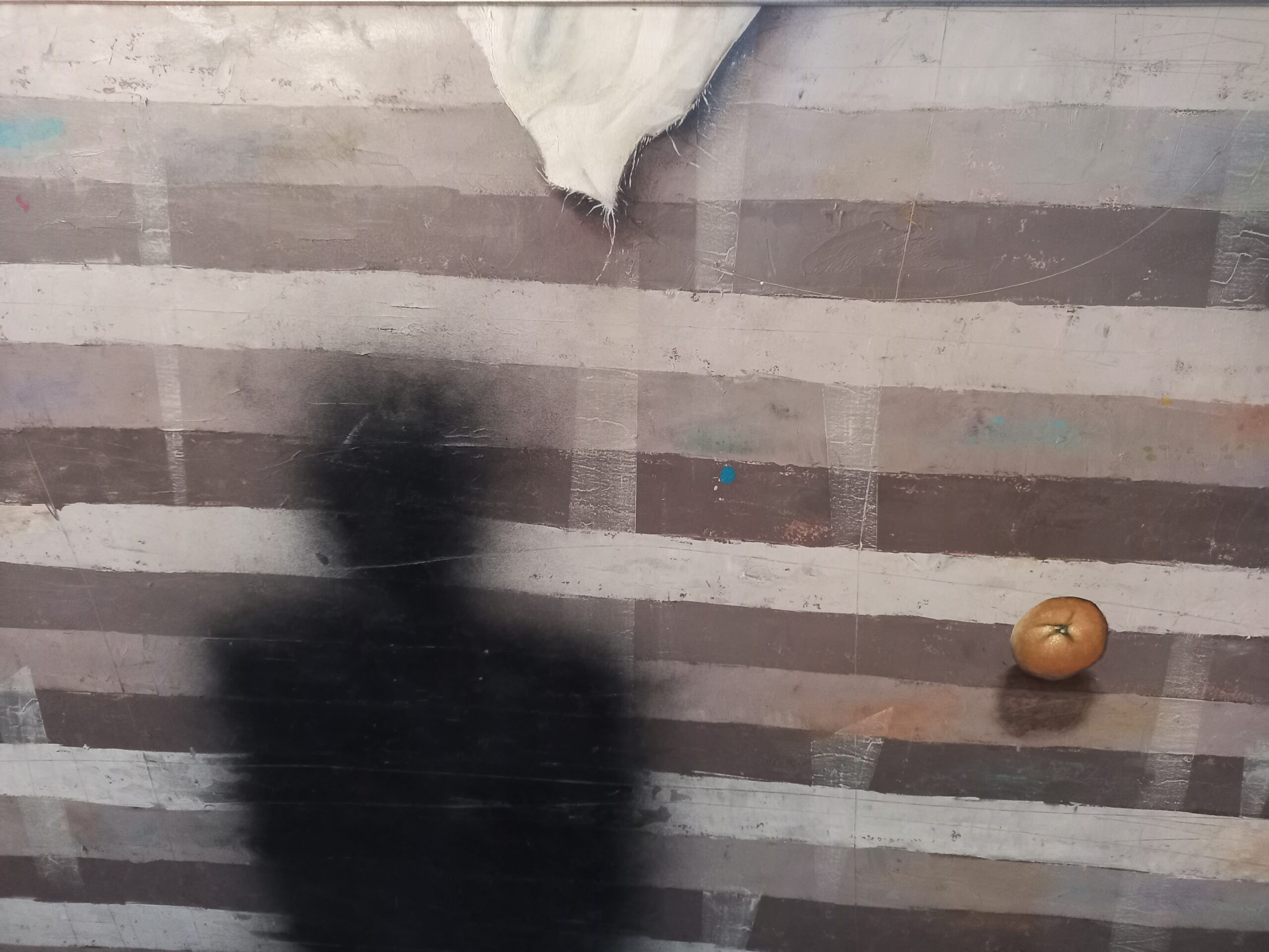 Acrílico sobre tela: Giancarlo Bertini - Sombra en el muro con frutas. - Imagen 9