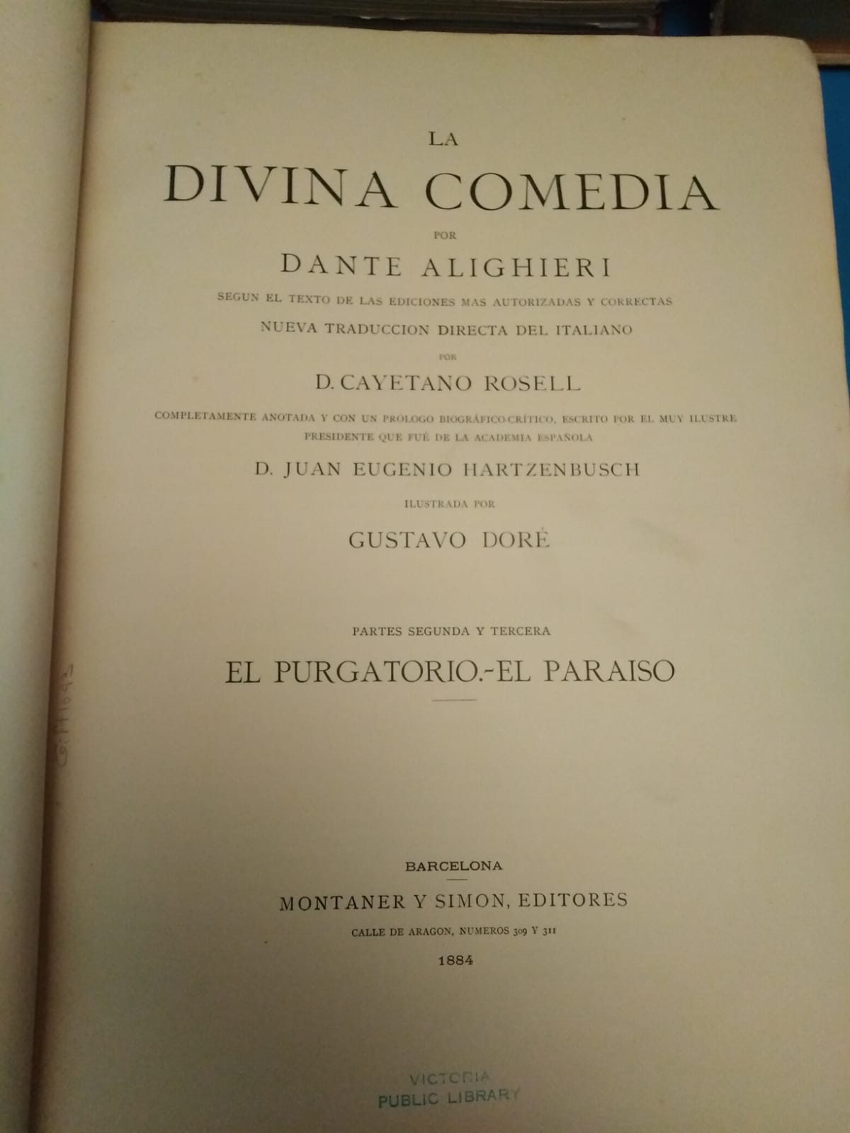 La Divina Comedia - Dante Alighieri - Edición de 1884 "Montaner & Simon" / Ilustraciones de Gustav Doré
