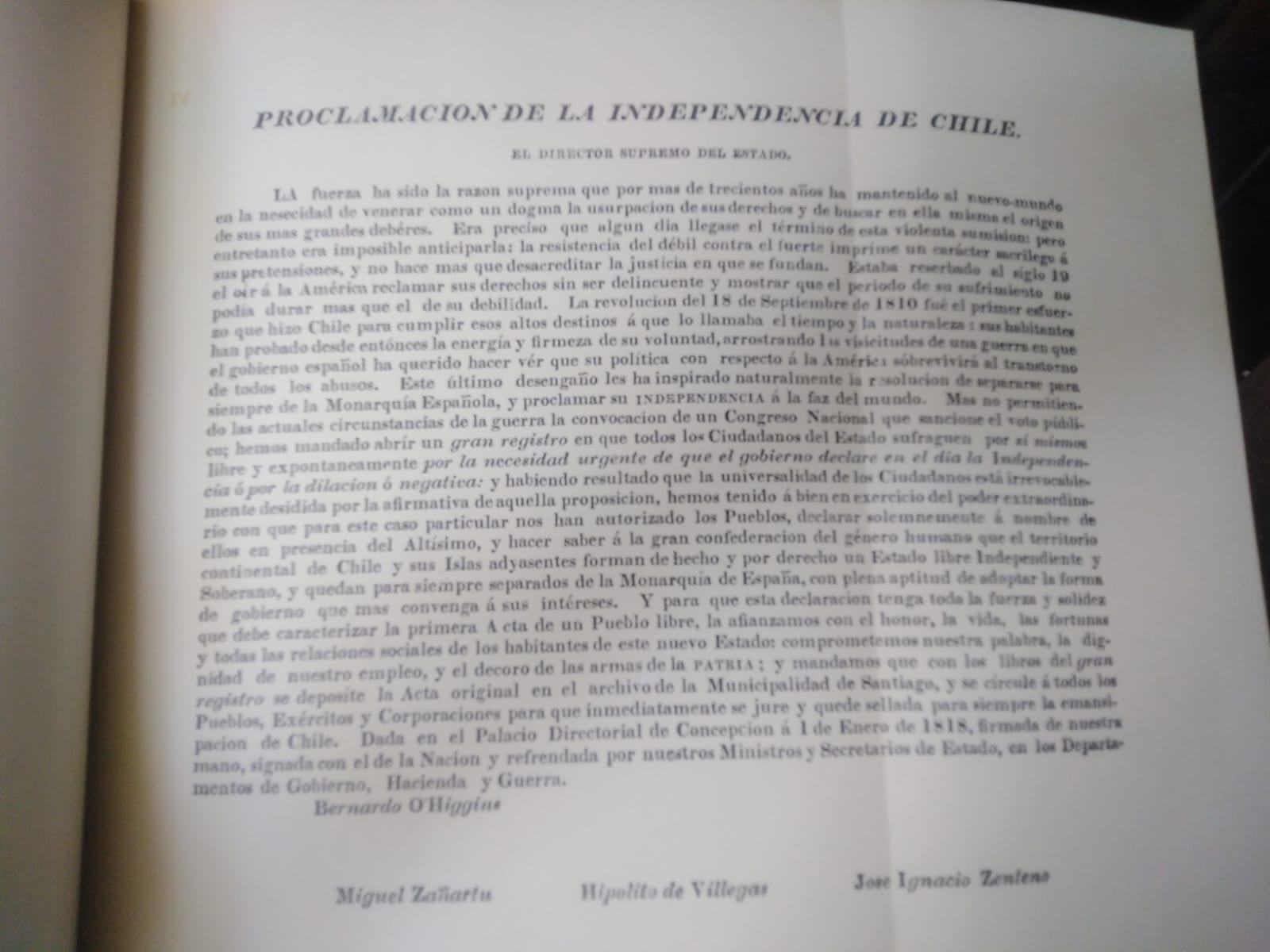 IMPRESOS RELATIVOS A LA DECLARACIÓN DE LA INDEPENDENCIA DE CHILE -1969 (facsímil)