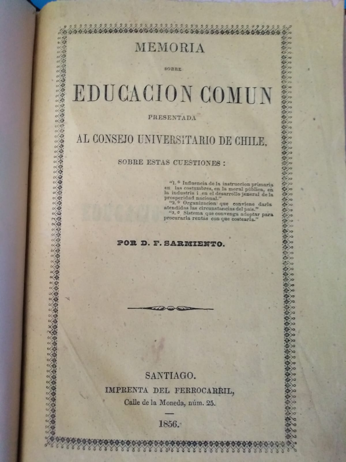Memoria Sobre Educación Común