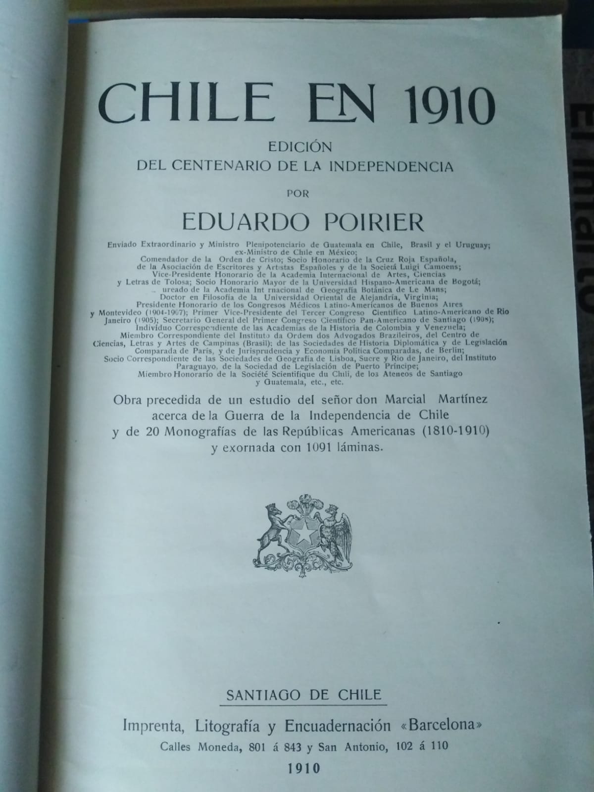 Chile en 1910 - Eduardo Poirier - 1910