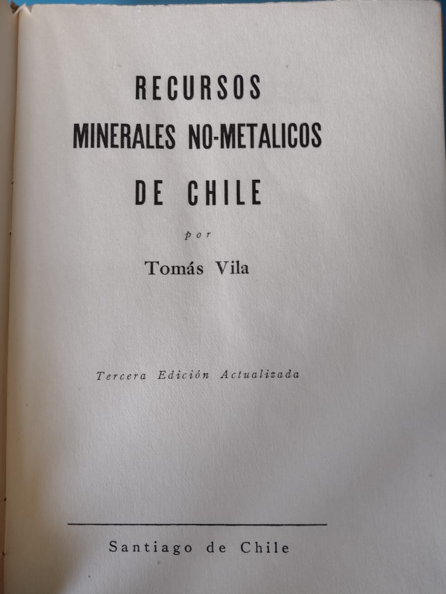 Recursos Minerales no-metálicos de Chile - Tomás Vila -1953