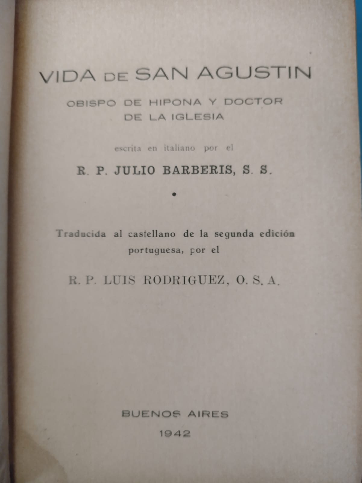 Vida de San Agustín - Julio Barberis - 1942