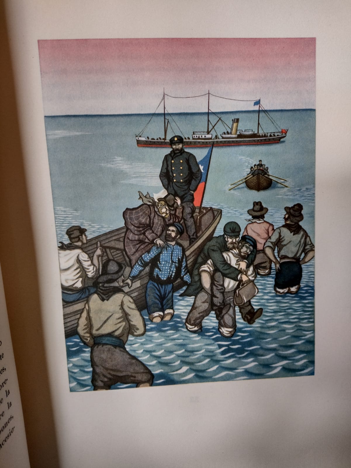 El Motín de los Artilleros - ilustraciones en colores de acuarela - 1934