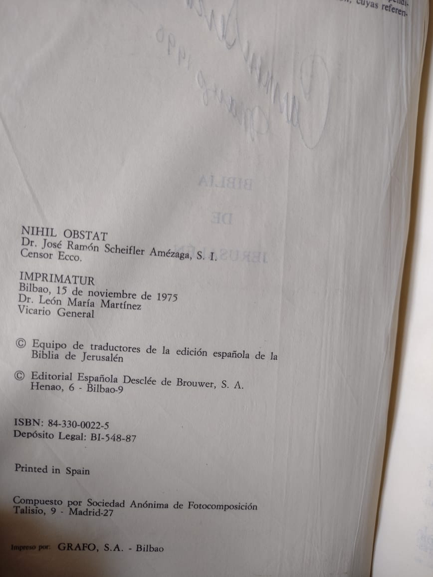 Biblia de Jerusalén - 1975 - edición ilustrada y aumentada- formato gigante