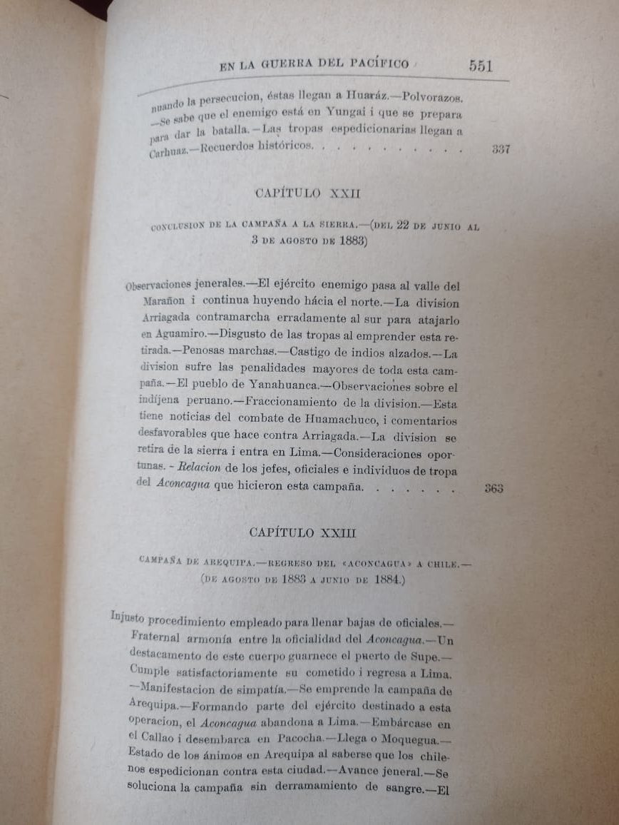 Los Representantes de la Provincia de Aconcagua en la Guerra del Pacífico 1879/1884 - Florentino Salinas - 1893