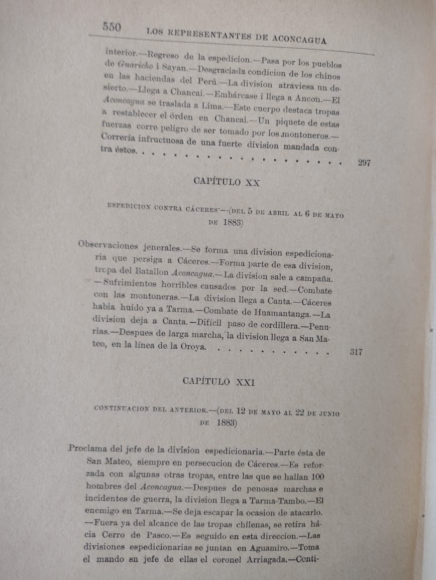 Los Representantes de la Provincia de Aconcagua en la Guerra del Pacífico 1879/1884 - Florentino Salinas - 1893