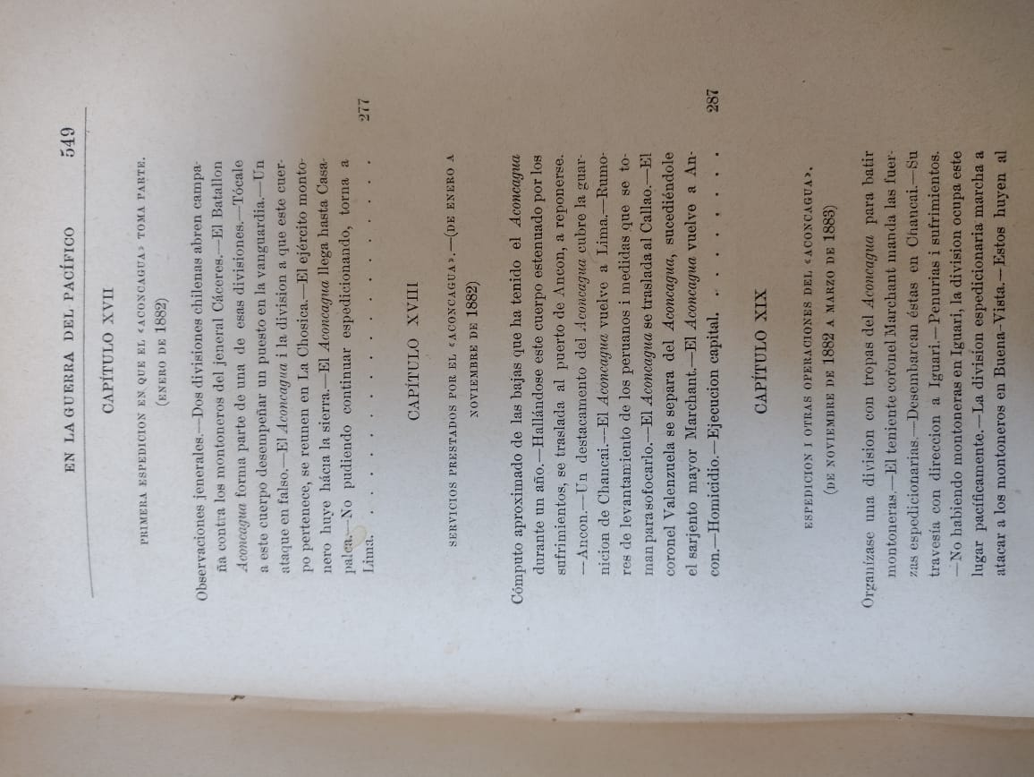 Los Representantes de la Provincia de Aconcagua en la Guerra del Pacífico 1879/1884 - Florentino Salinas - 1893