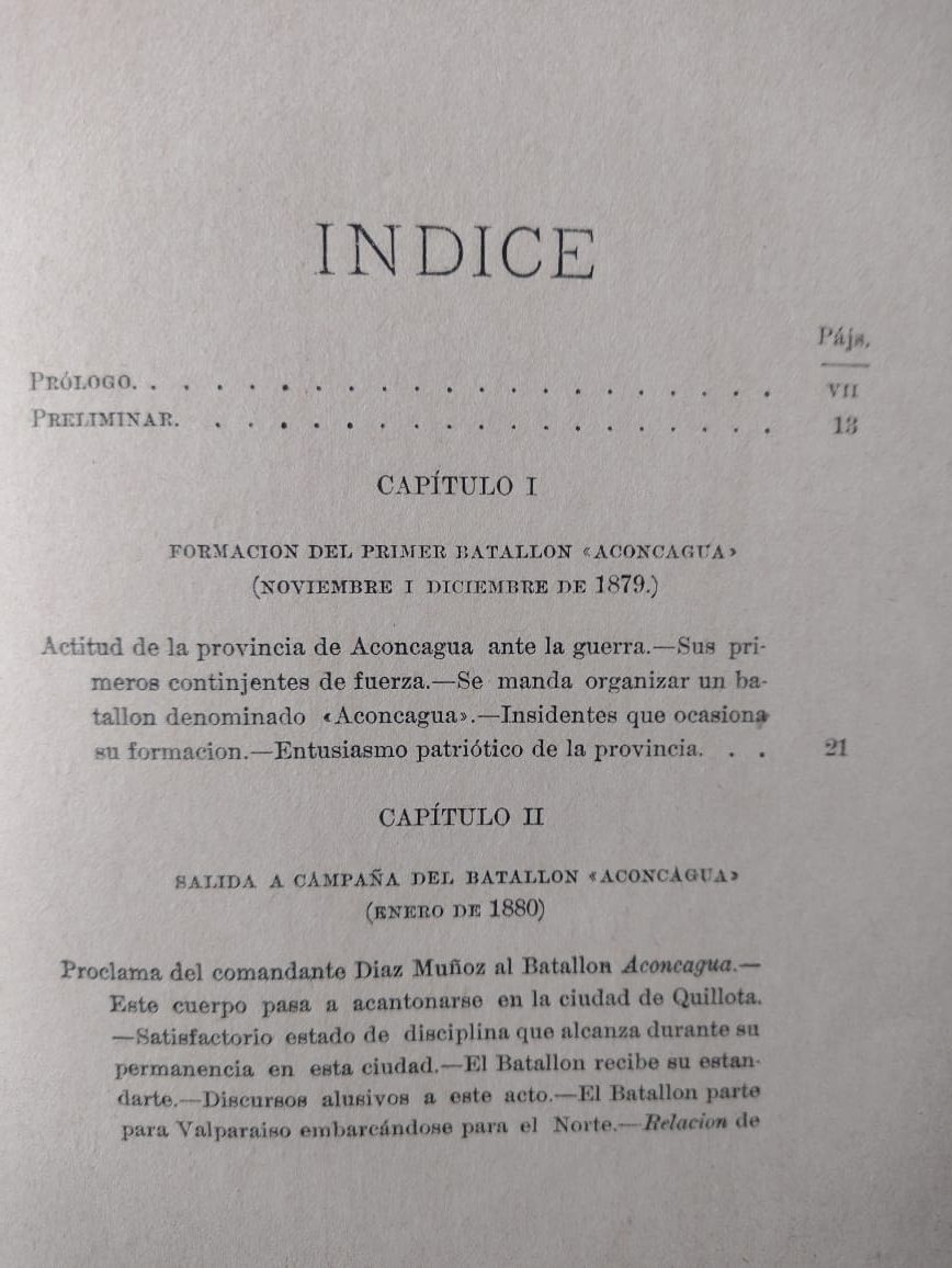Los Representantes de la Provincia de Aconcagua en la Guerra del Pacífico 1879/1884 - Florentino Salinas - 1893