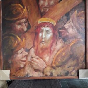 Pintura "Cristo cargando la Cruz" de Camilo Ambrosio.