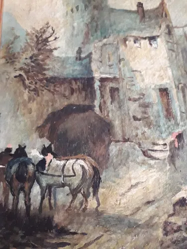 Pintura Oleo Sobre Tela Firmado Paisaje Costero