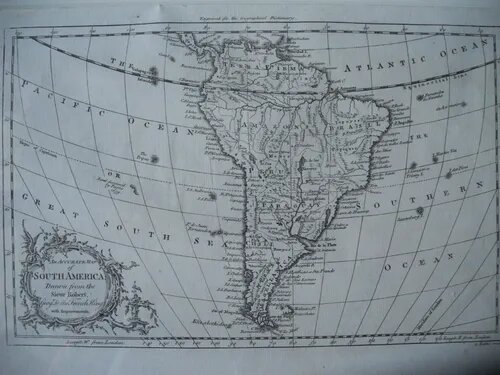 Mapa Antiguo Londres 1756 Chili Sieur Robert Certificado