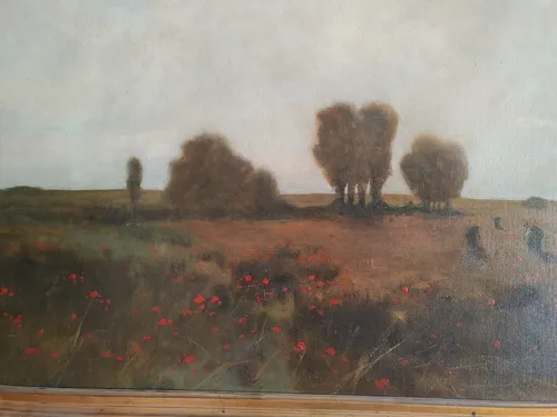 Pintura Paisaje Europeo 123cmx84cm C/marco Firmado
