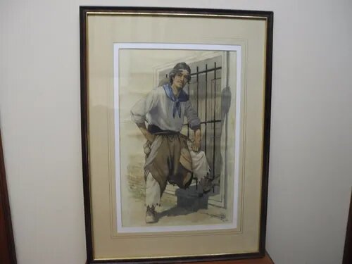 Pintura Tecnica Mixta El Paisano Garantia Galeria Arroyo Argentina