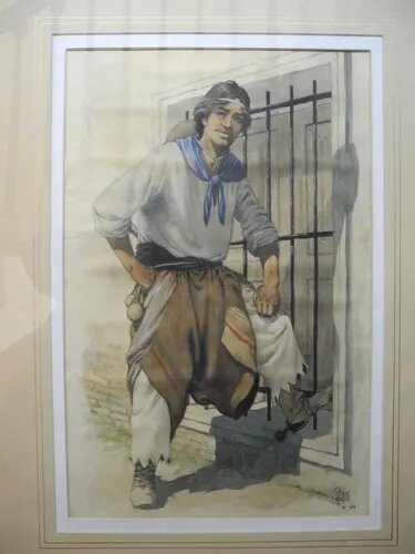 Pintura Tecnica Mixta El Paisano Garantia Galeria Arroyo Argentina