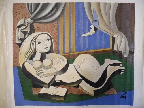 Pintura Oleo Sobre Tela Al Estilo De Picasso