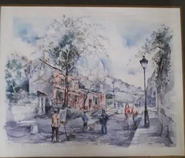 Acuarela De Legai. Paris Le Lapin Agile Montmantre