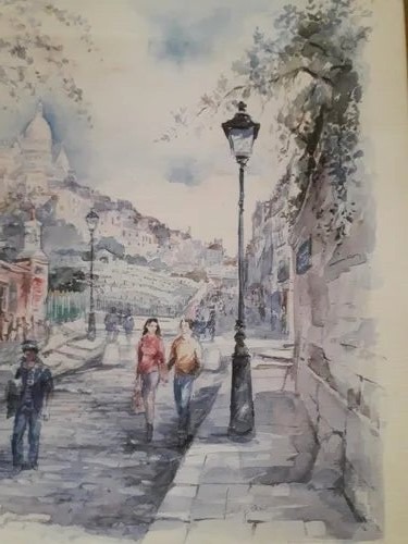 Acuarela De Legai. Paris Le Lapin Agile Montmantre - Imagen 5