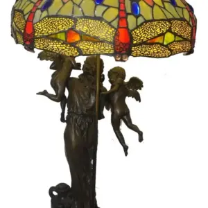 Lámpara antigua de bronce Tiffany