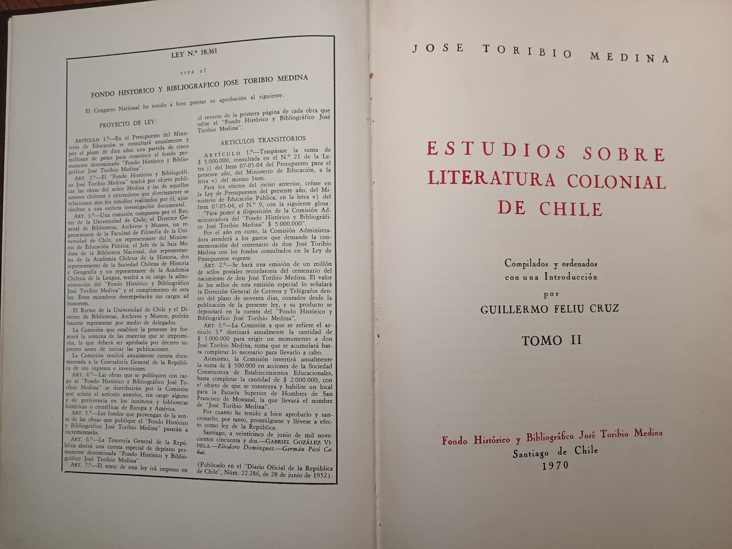 ESTUDIOS SOBRE LITERATURA COLONIAL DE CHILE de José Toribio Medina - Imagen 3