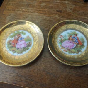 Par de platos Limoges en miniatura