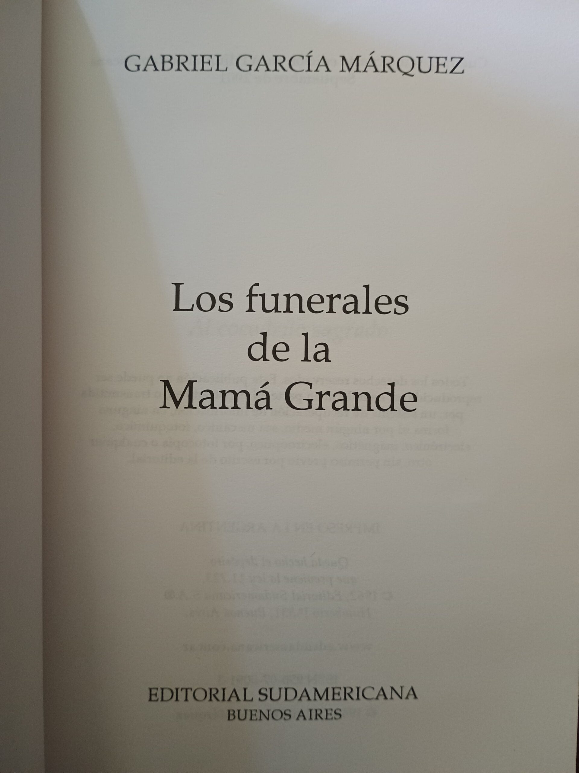 LOS FUNERALES DE LA MAMÁ GRANDE de Gabriel García Márquez - Imagen 3