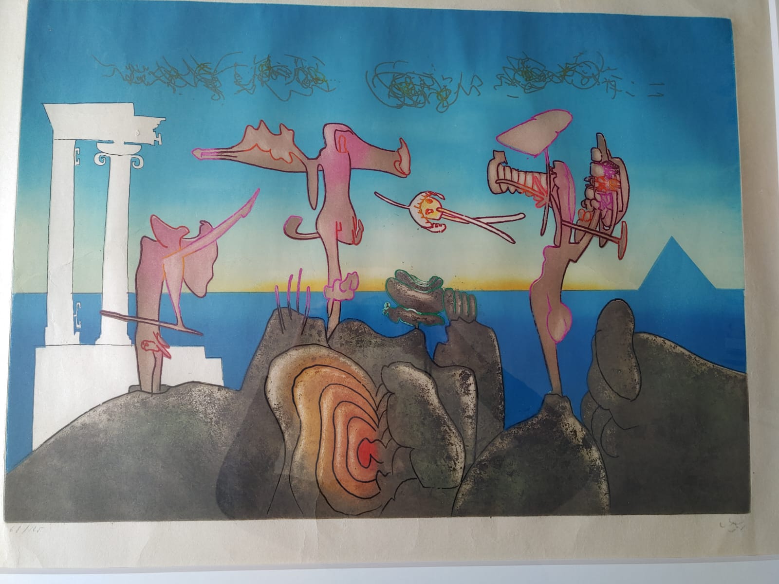 “L´ARC OBSCURE DES HEURES 5 pm” grabado DE ROBERTO MATTA - Imagen 4