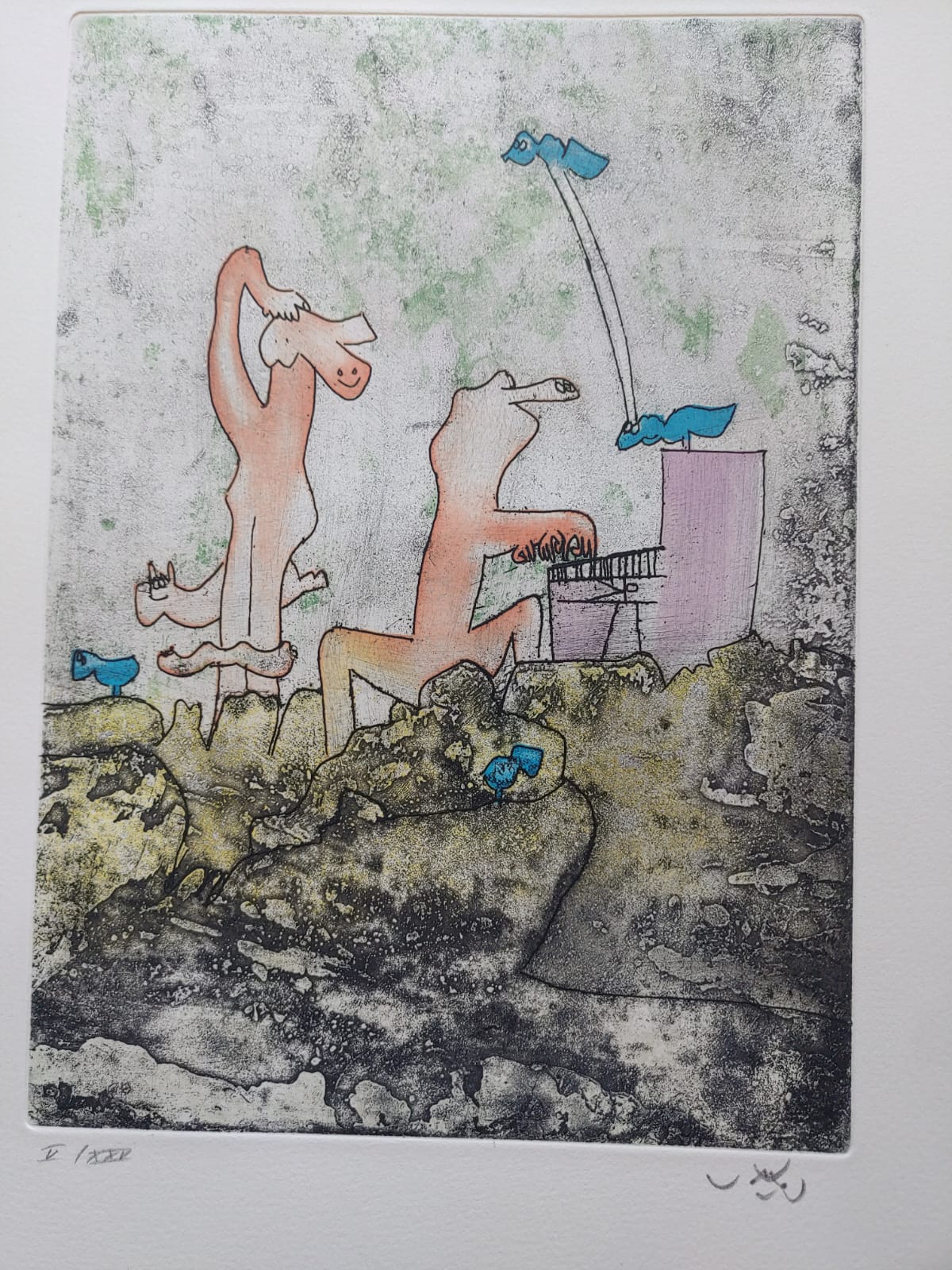 “VIVANTE MORTALITÉ” PLANCHA 3 GRABADO DE ROBERTO MATTA - Imagen 2