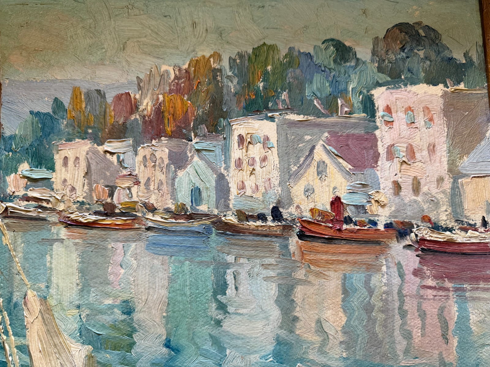 Arturo Pacheco Altamirano - Óleo sobre madera ‘Veleros En El Muelle’ - Imagen 5