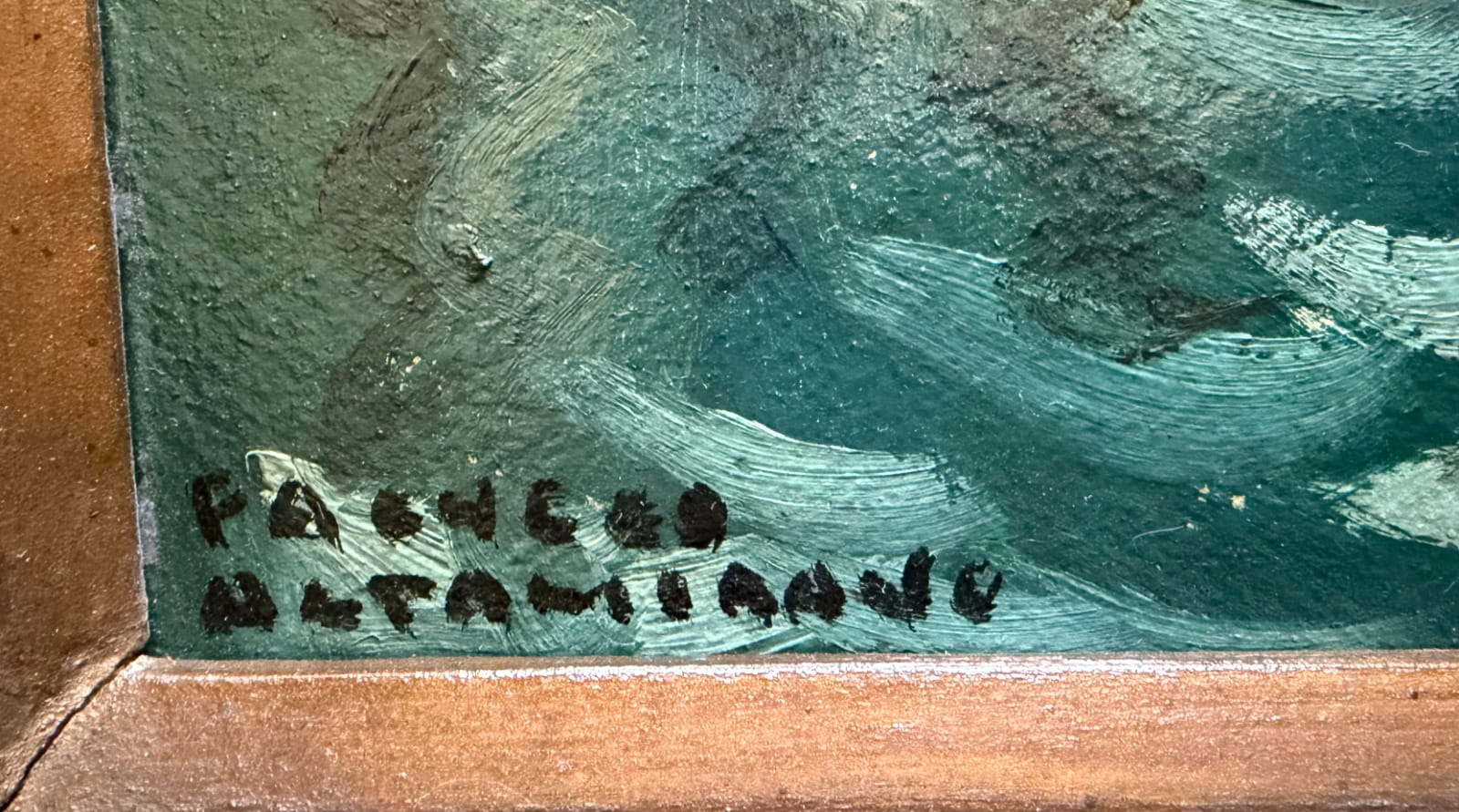 Arturo Pacheco Altamirano - Óleo sobre madera ‘Veleros En El Muelle’ - Imagen 4