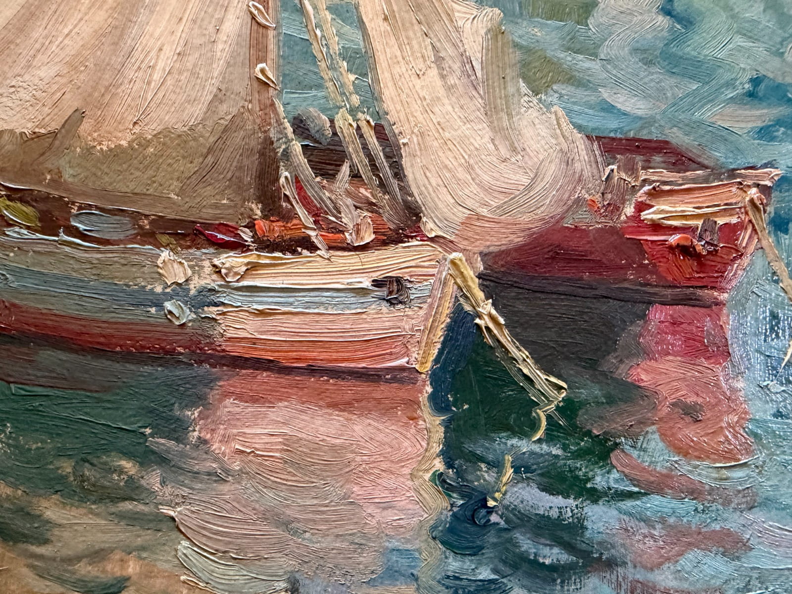 Arturo Pacheco Altamirano - Óleo sobre madera ‘Veleros En El Muelle’ - Imagen 3