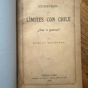 "CUESTIÓN DE LÍMITES CON CHILE" Paz o Guerra por Damián Menéndez.