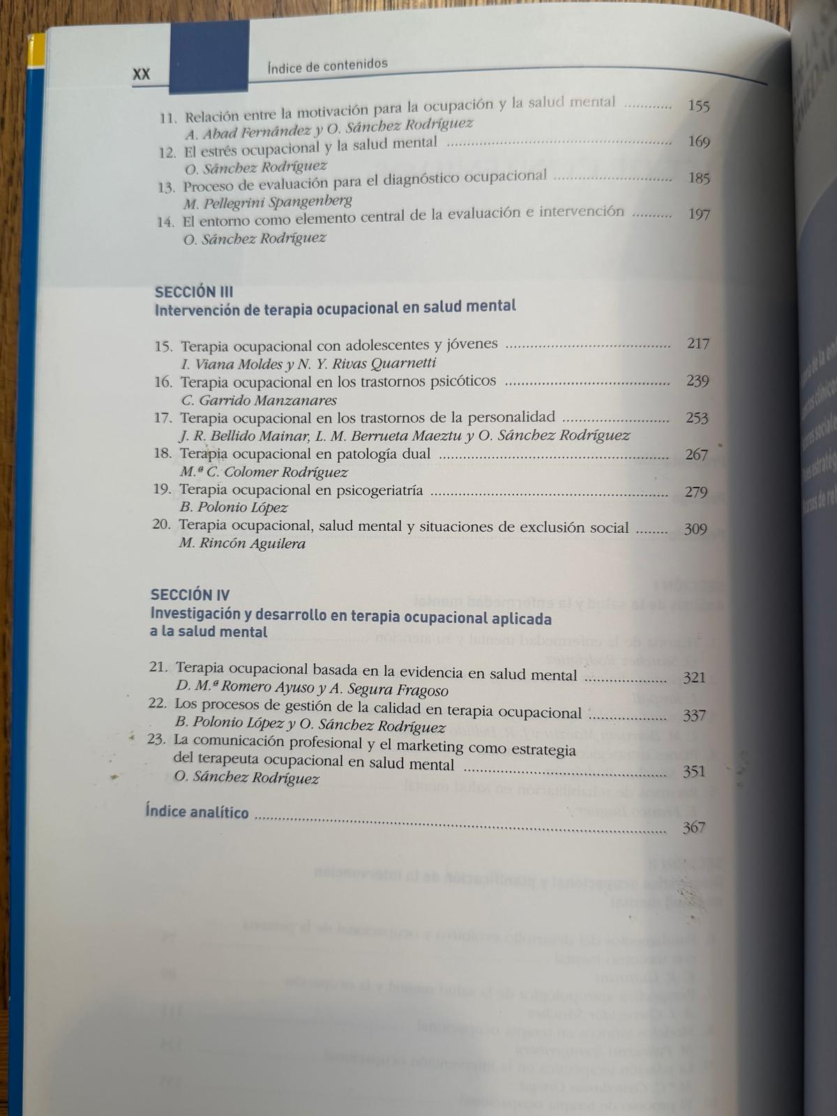 TERAPIA OCUPACIONAL EN SALUD MENTAL de Óscar Sánchez Rodríguez, Begoña Polonio López, Mariel Pellegrini Spangenberg Teoría y Técnicas para la Autonomía Personal (Colección Terapia Ocupacional) - Imagen 4