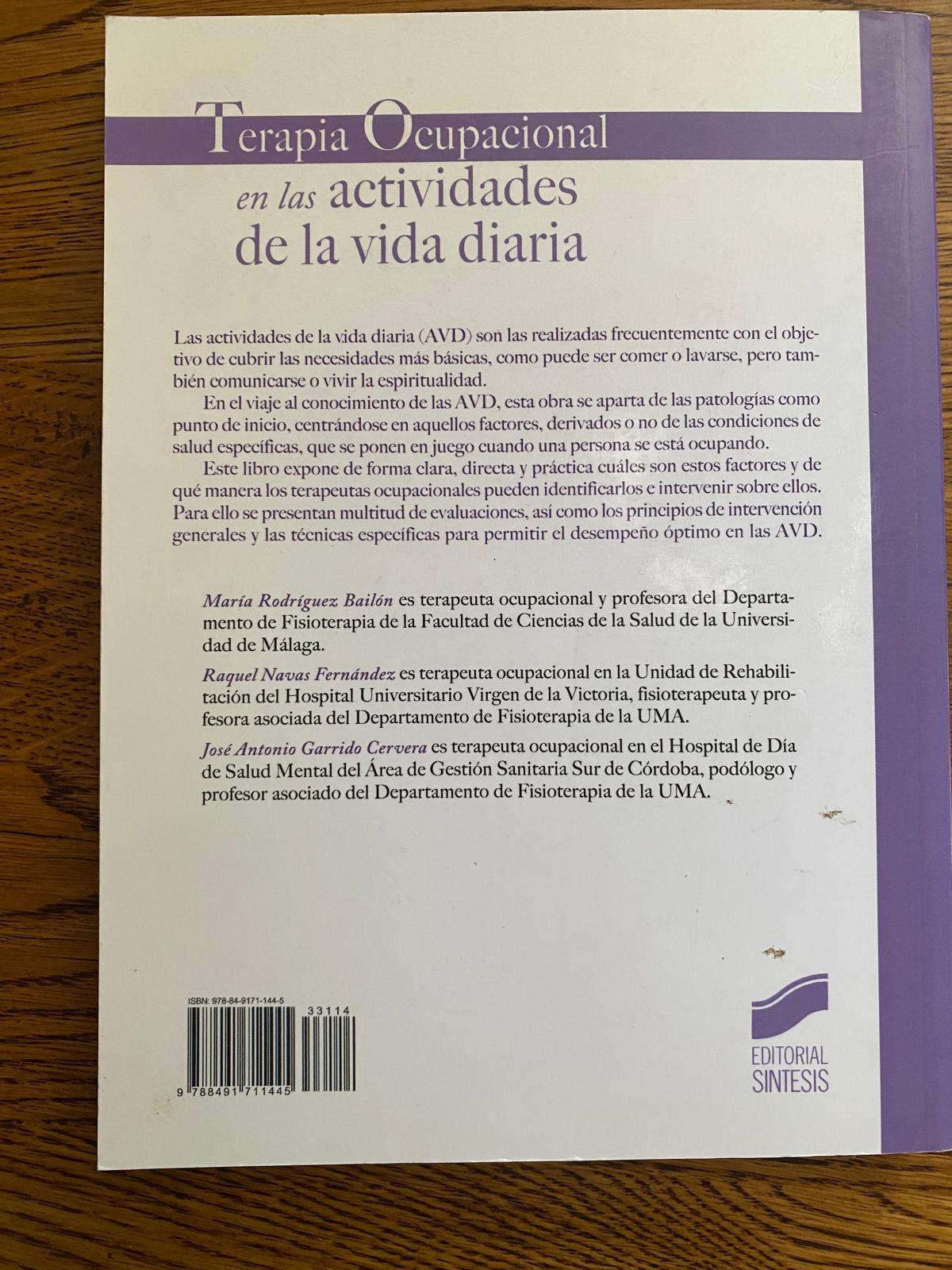 TERAPIA OCUPACIONAL EN LAS ACTIVIDADES DE LA VIDA DIARIA de María Rodríguez B., Raquel Navas F., José Antonio Garrido C. - Imagen 2