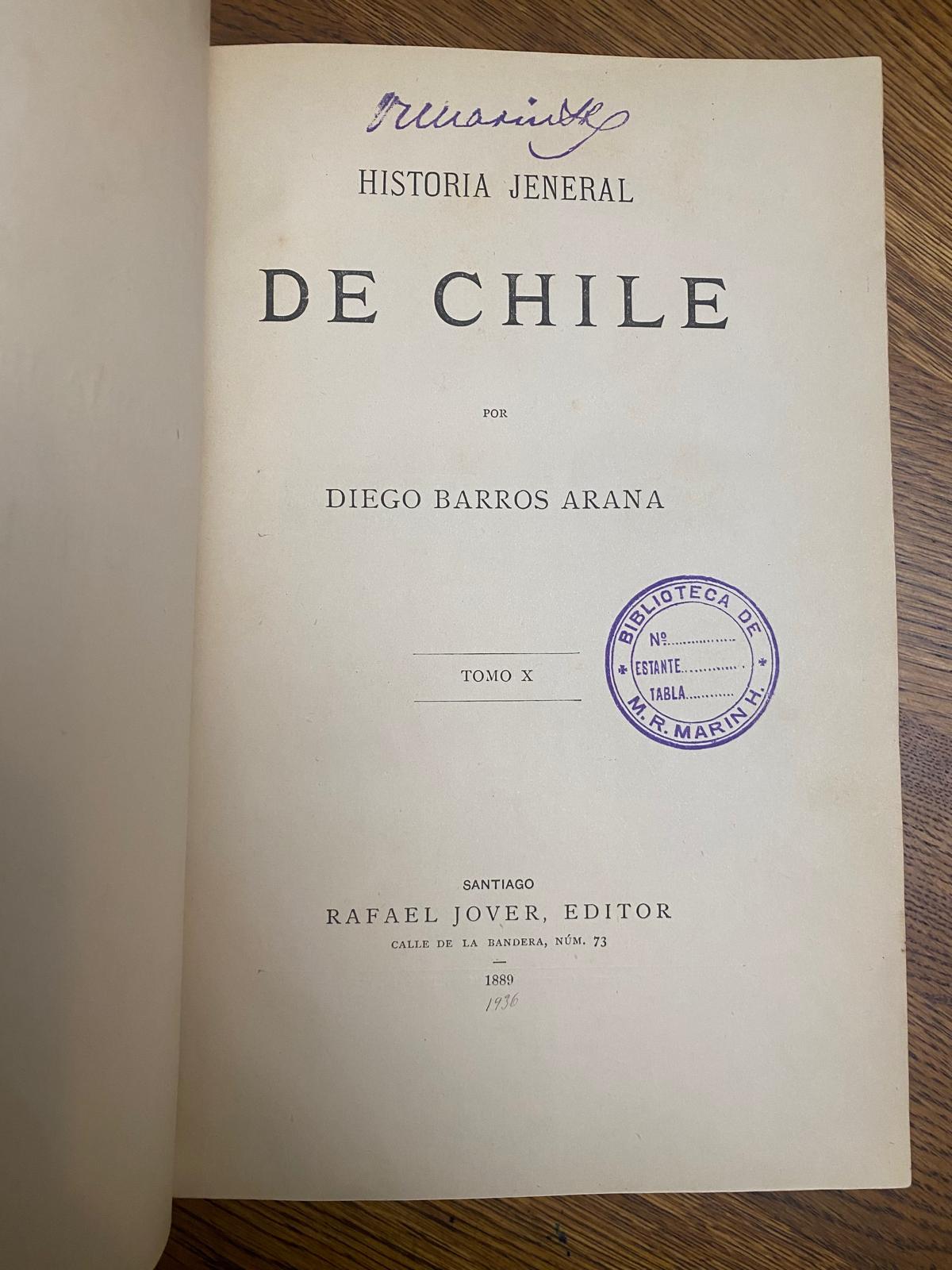 HISTORIA JENERAL DE CHILE, TOMO X por Diego Barros Arana - Imagen 5