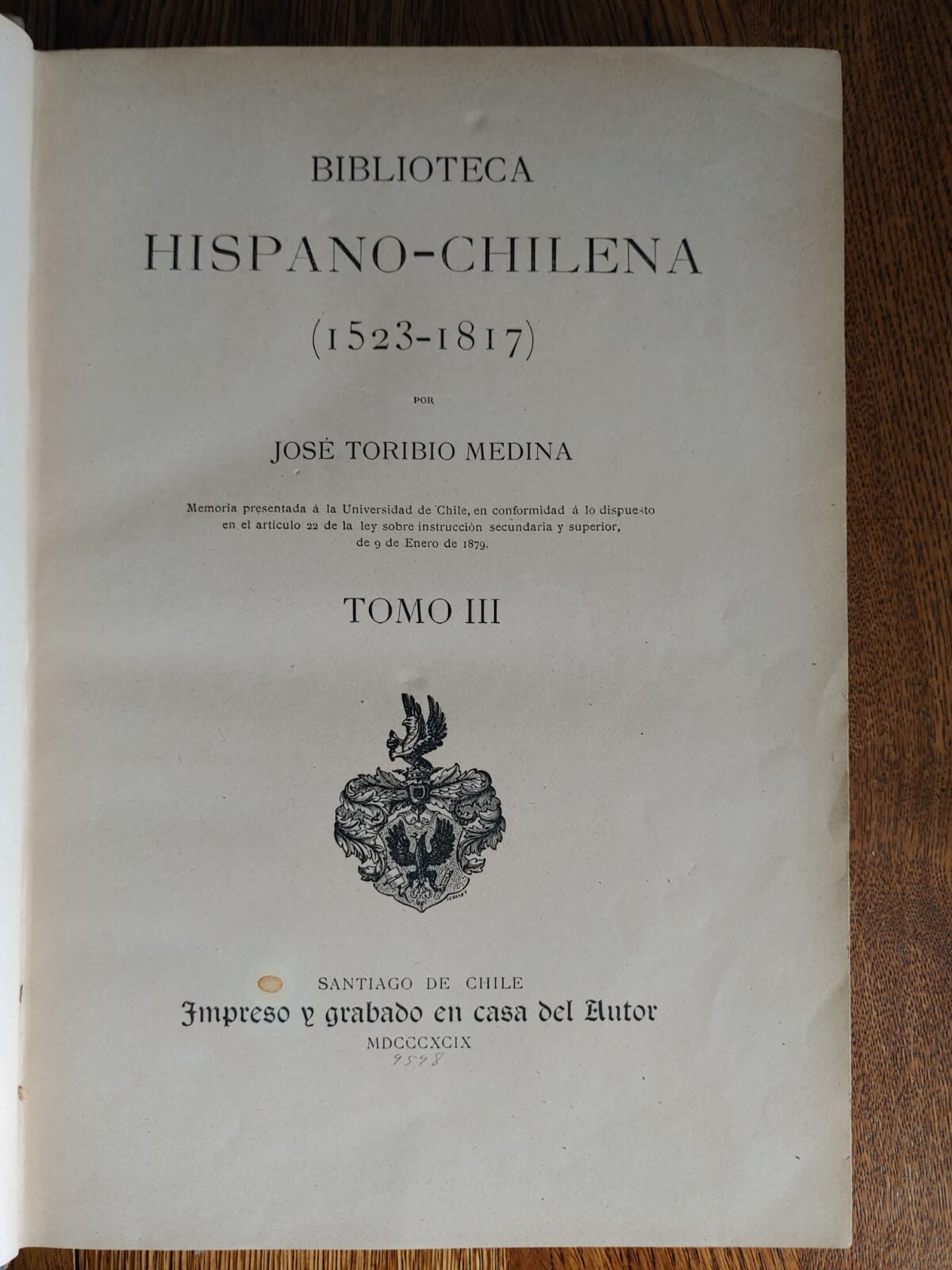 BIBLIOTECA HISPANO-CHILENA: (1523-1817) / José Toribio Medina. - Imagen 4