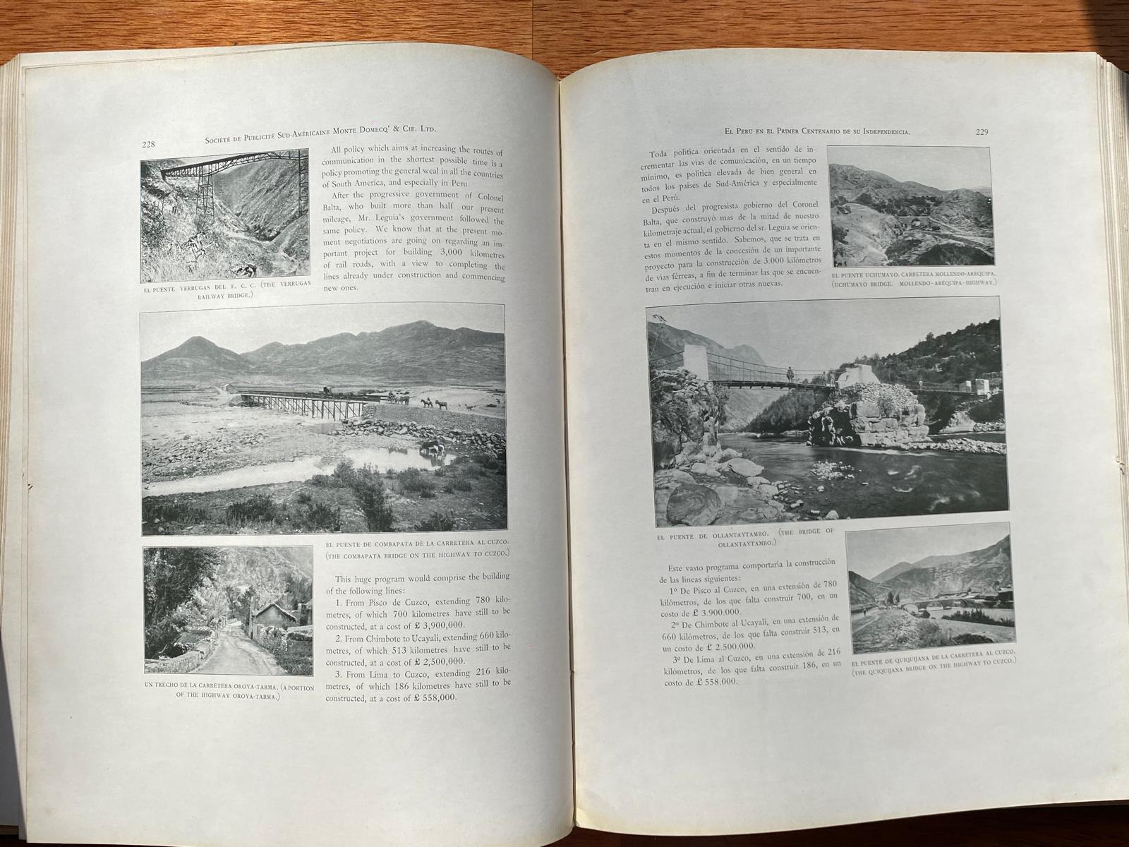 EL PERÚ EN EL PRIMER CENTENARIO DE SU INDEPENDENCIA: (PERU IN THE FIRST CENTENARY OF INDEPENDENCE) deSociedad de publicidad sudamericana Monte Domecq', y compañía Ltda., Buenos Aires - Imagen 3